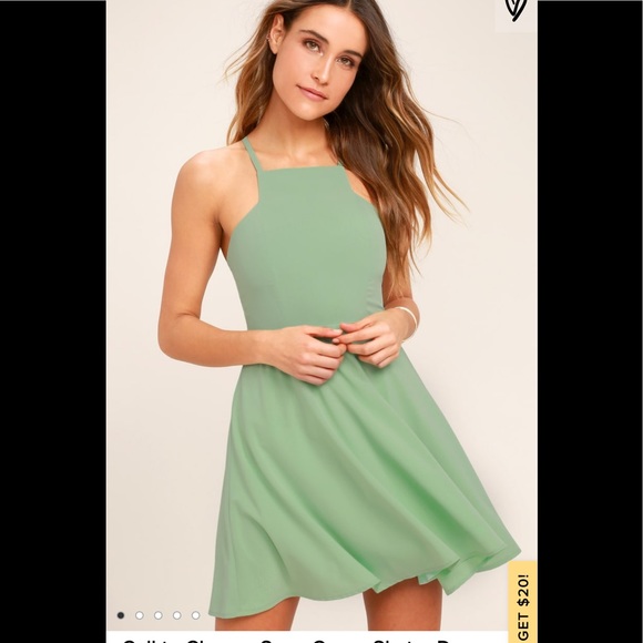 Lulus Dresses & Skirts - NWT Call to Charms Sage Green Skater Dress Lulu’s